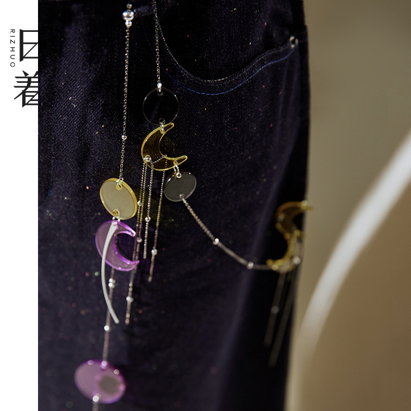 日着原创设计师品牌2025新款彩色月亮全手工拼接游侠链RB8568P3