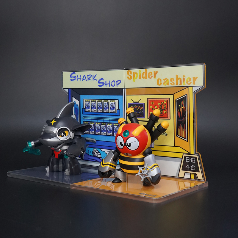 国产Q版 铁甲小宝第一弹&第二弹拼装模型 L型亚克力地台特典景品