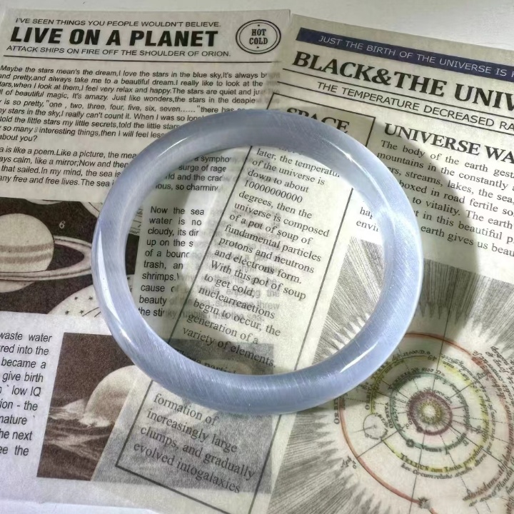 非金属玻璃手镯 冰蓝【冰蓝琉璃手镯正圈】多样性发一以直播间为准