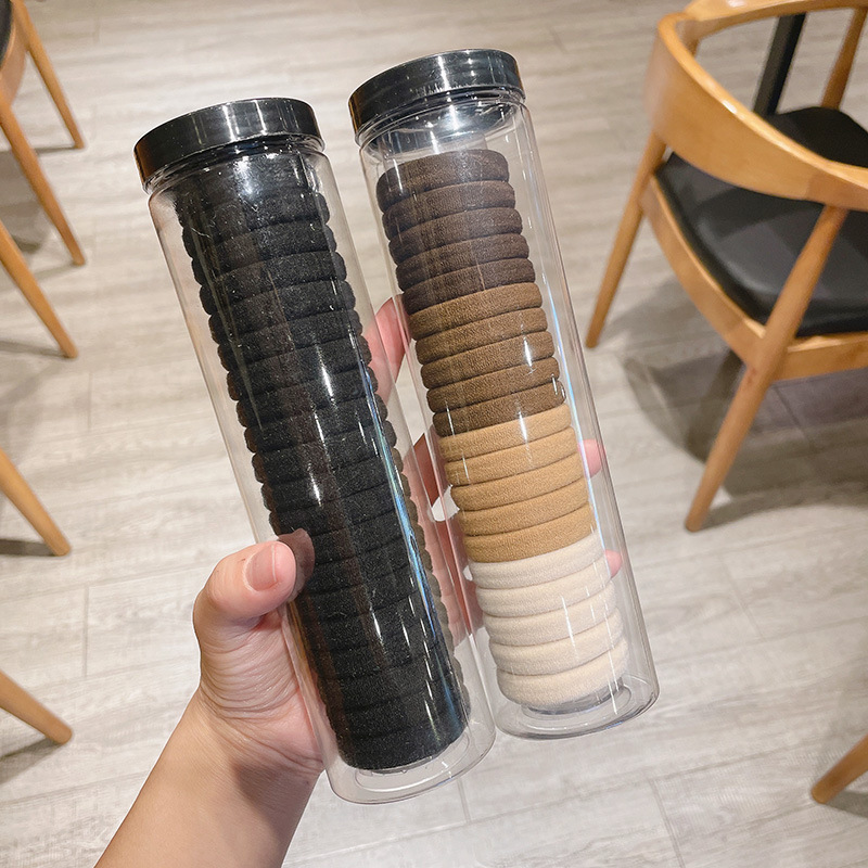 20根罐装高弹力头绳无接缝橡皮筋