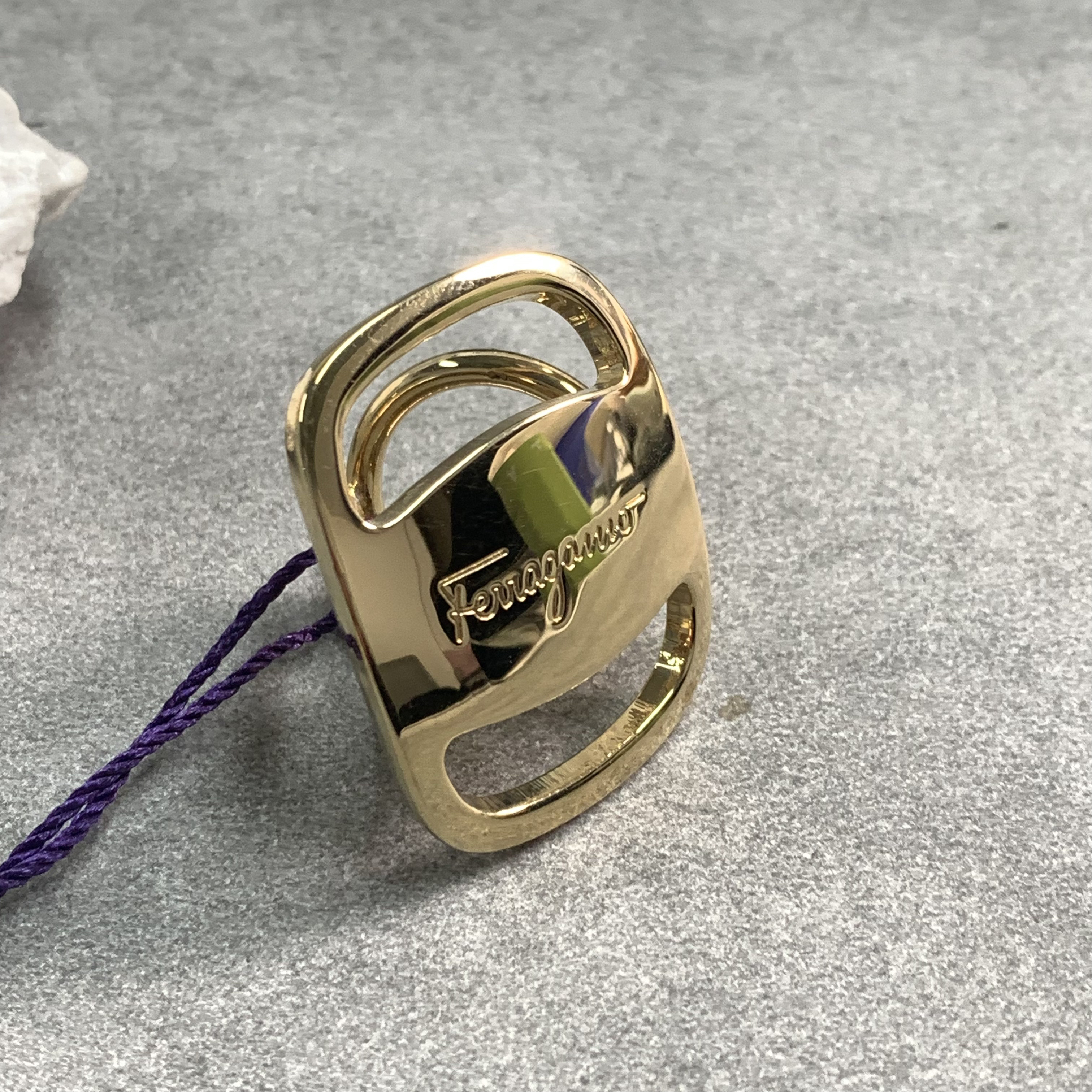 90新 FERRAGAMO/菲拉格慕 【六六中古】孤品复古丝巾扣cp264