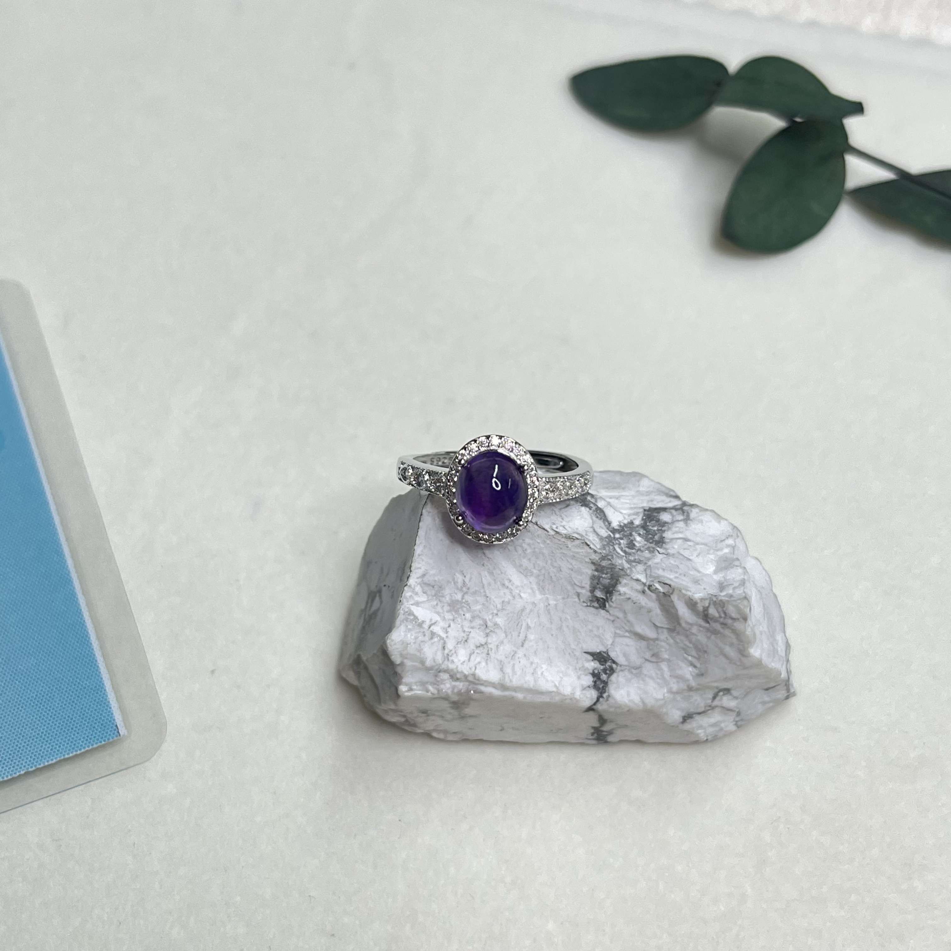 全新未使用  【六六中古】孤品s925水晶开口戒指aj3912