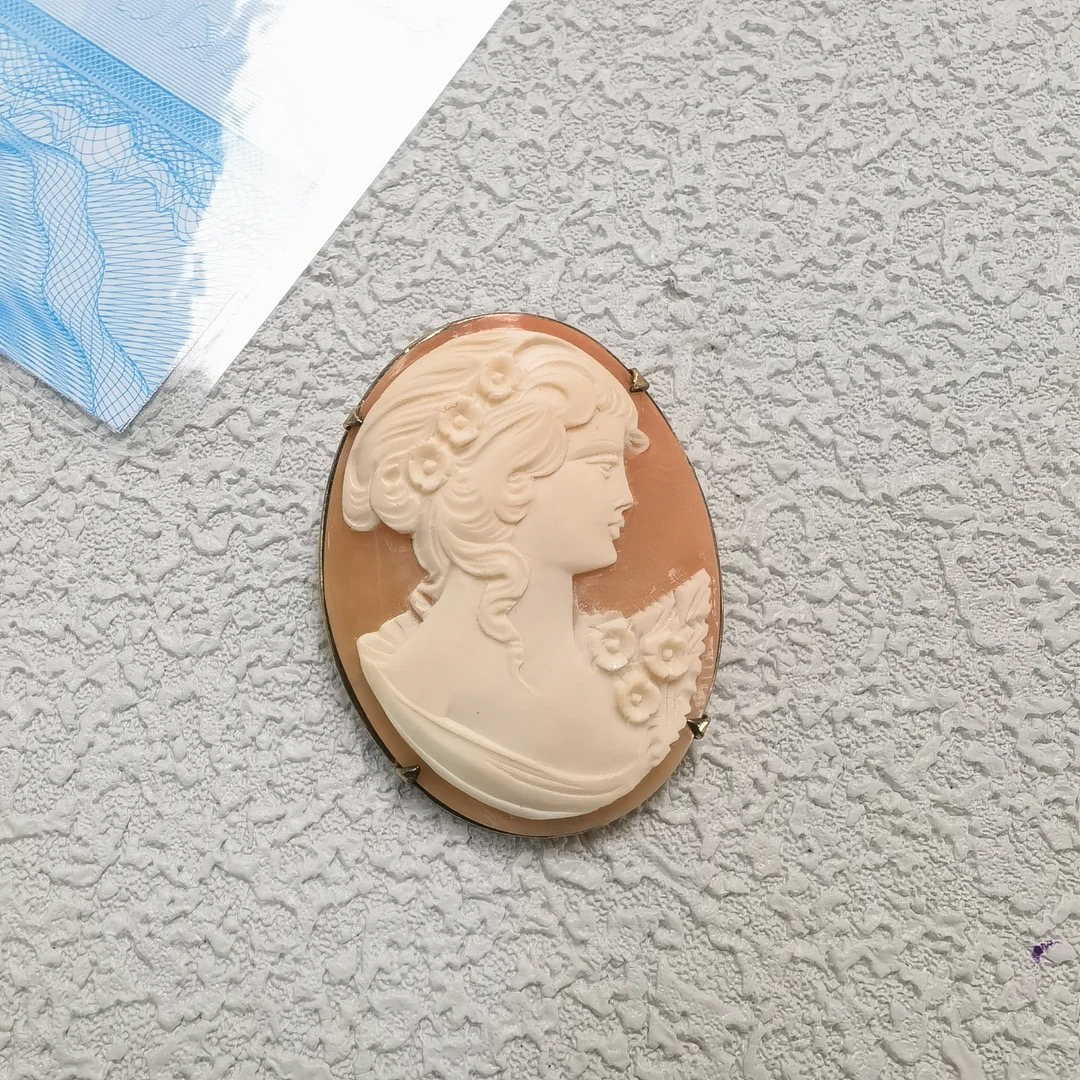 90新  【六六中古】孤品复古贝壳胸针吊坠两用ad4488