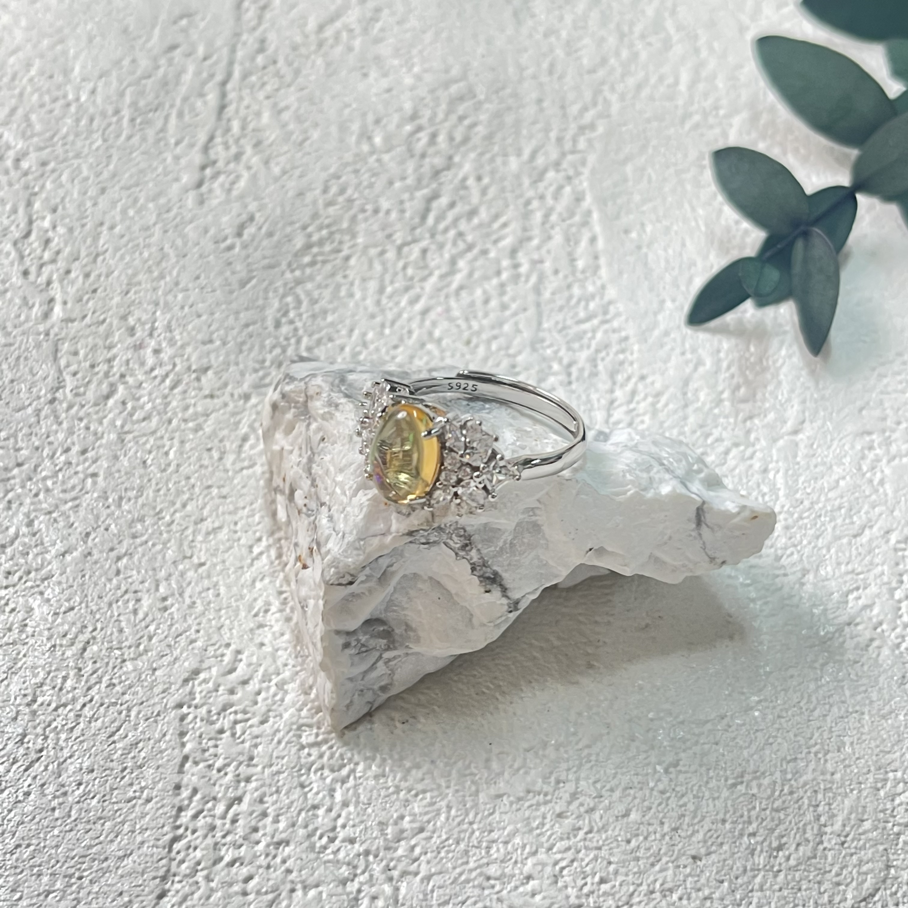 全新未使用  【六六中古】孤品s925欧泊开口戒指aj3833