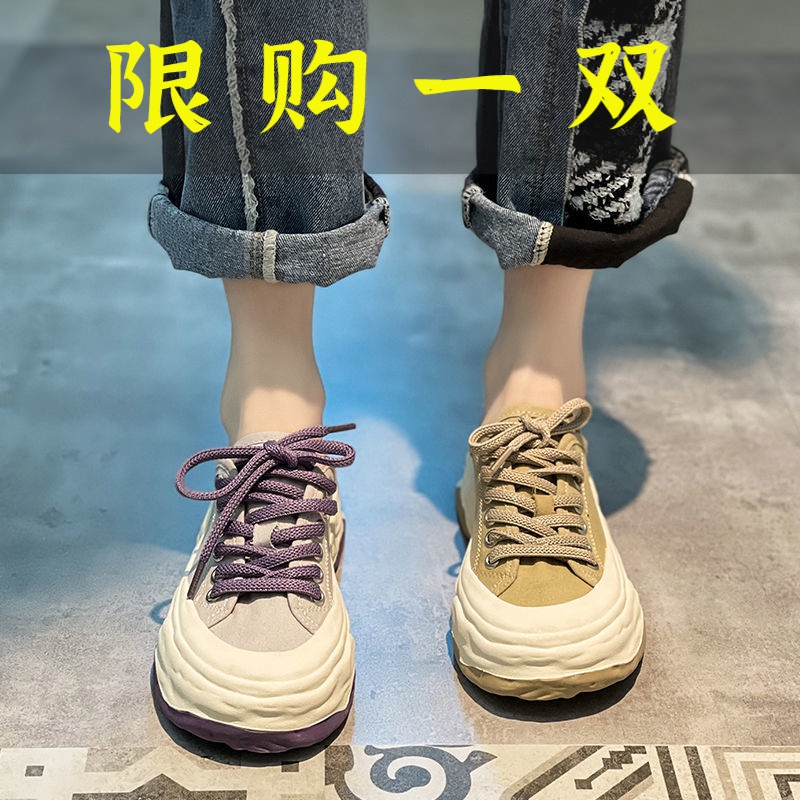 达芙妮沿荐夏季系带帆布板鞋女韩版2023年新款透气百搭小众白鞋子