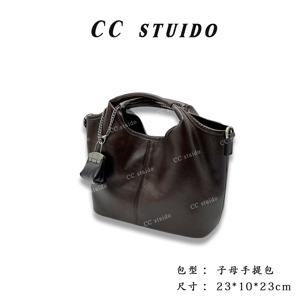 【尚恩CC】SK-62588-咖啡-轻奢时尚简约百搭女士新款子母手提包