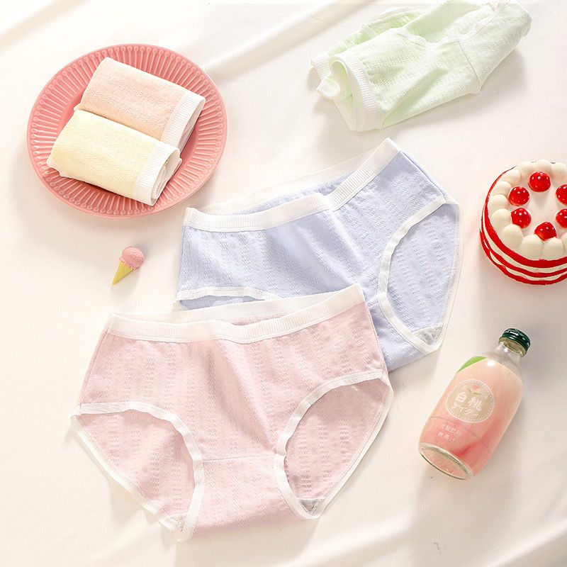 内裤女秋冬新款中腰棉质舒适透气学生少女纯色亲肤极简风三角裤头