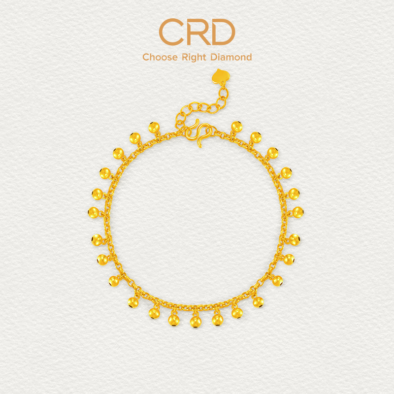 CRD克徕帝黄金风铃手链足金999手链送礼三金五金手饰手串