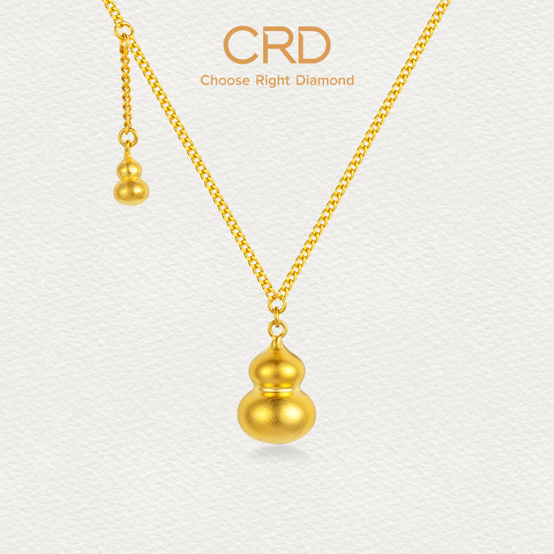 CRD克徕帝葫芦足金套链5G黄金足金999项链葫芦吊坠三金五金