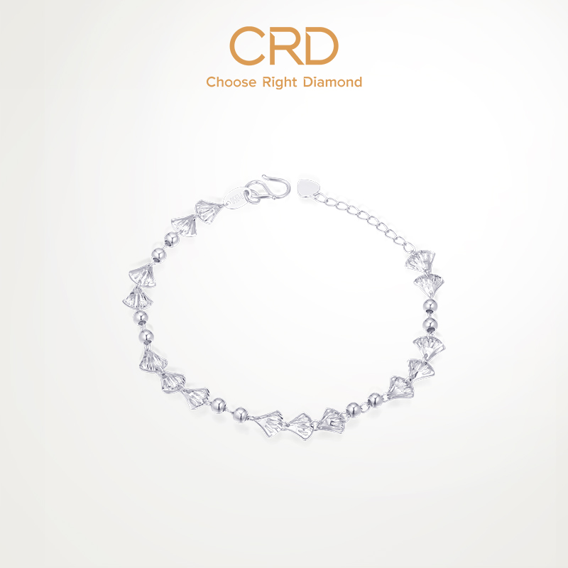 CRD克徕帝pt950铂金手链女银杏叶珠子白金手镯正品时尚轻奢手环