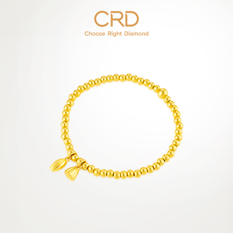 CRD克徕帝黄金手链足金两世欢莲蓬古法手串手链新款送礼送女友