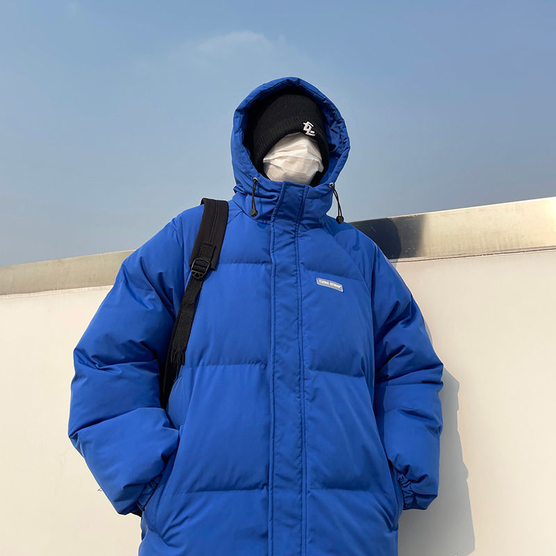 新款2023羽绒服日系潮流外套克莱因蓝情侣潮牌保暖服男休闲百搭外