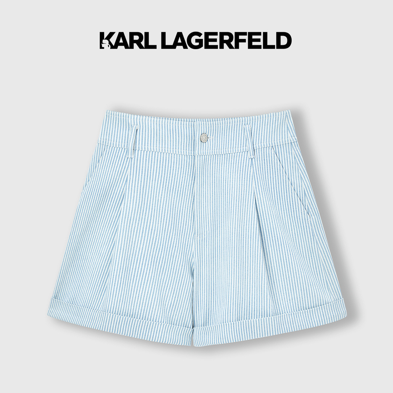 【优价】KARL LAGERFELD卡尔拉格斐夏牛仔条纹短裤231L1113