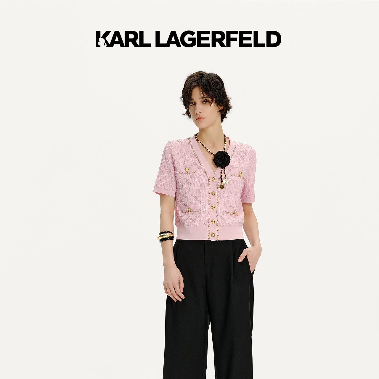 【尤莱特】KARL LAGERFELD卡尔拉格斐2024夏季新款针织开衫M22E2255