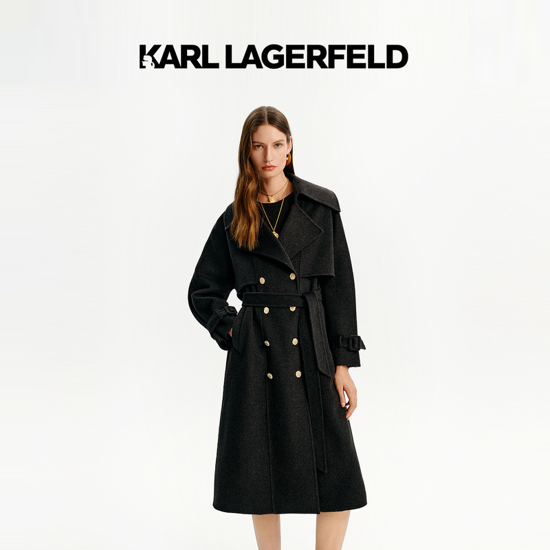 KARL LAGERFELD卡尔拉格斐2024冬季新款羊绒大衣老佛爷K27E2905