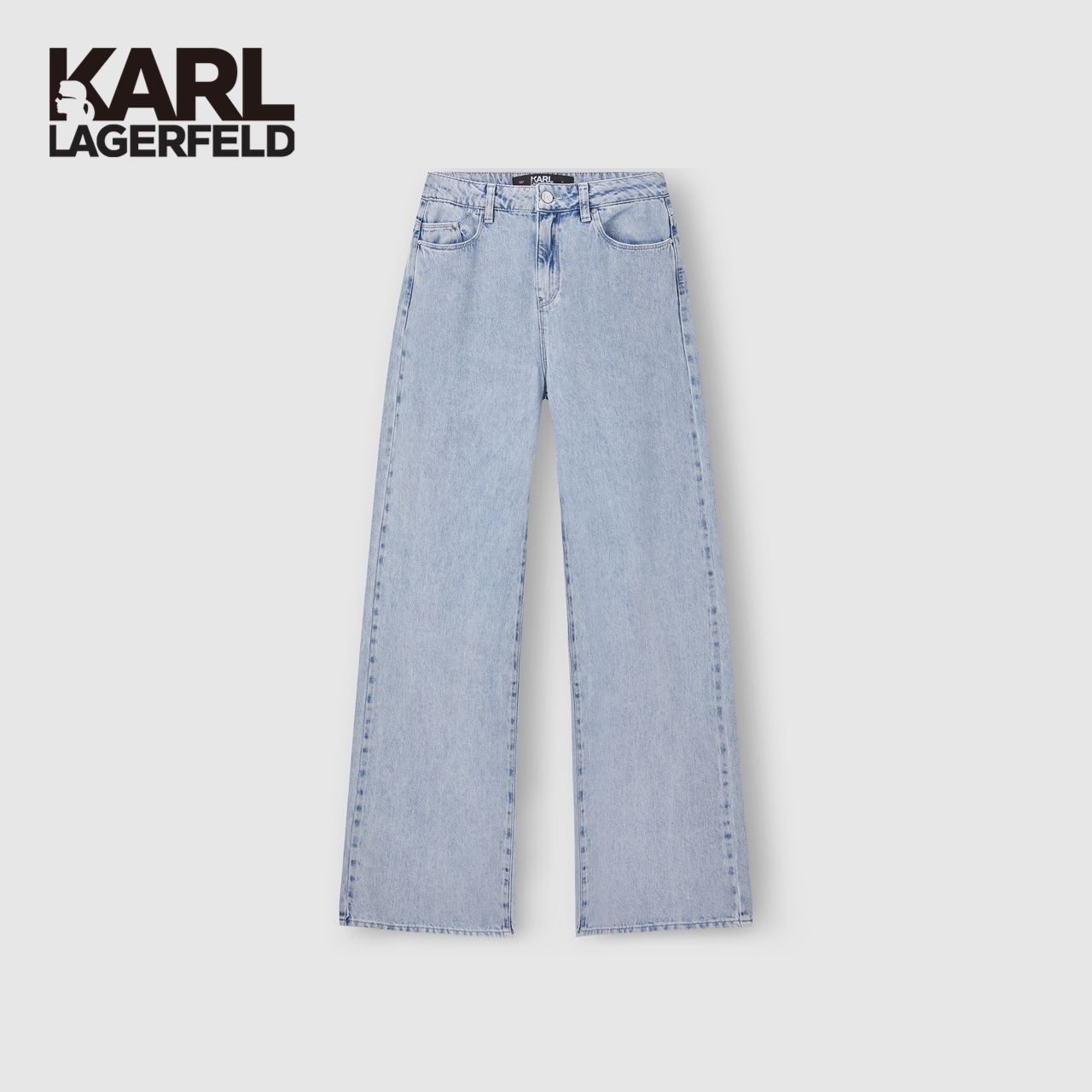 【优价】KARL LAGERFELD卡尔拉格斐微喇百搭时尚牛仔阔腿裤22FW1100