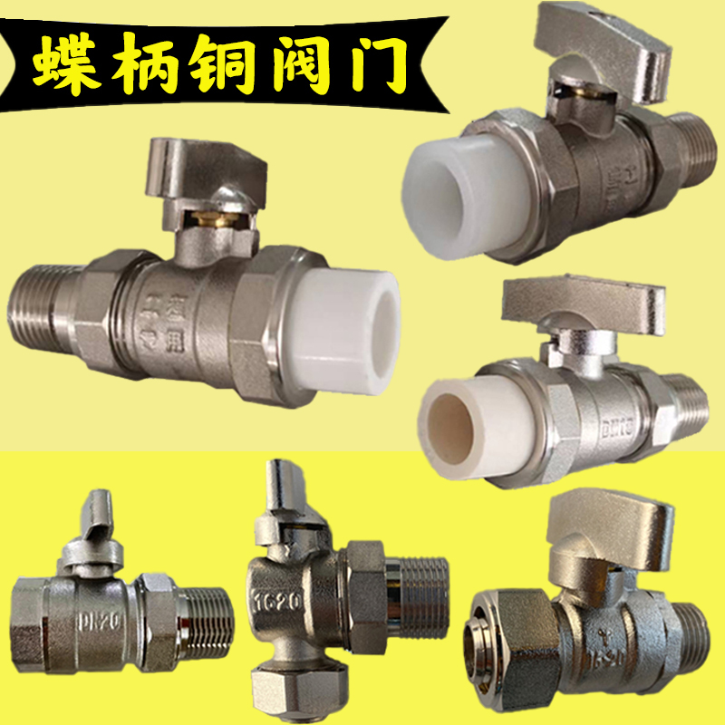 优质全铜阀门水管开关蝶柄内外丝球阀卡套式暖气回水阀活接式20