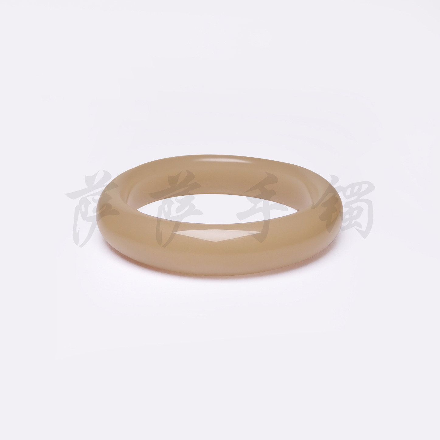 色标极的藕粉色正圈平安镯首饰