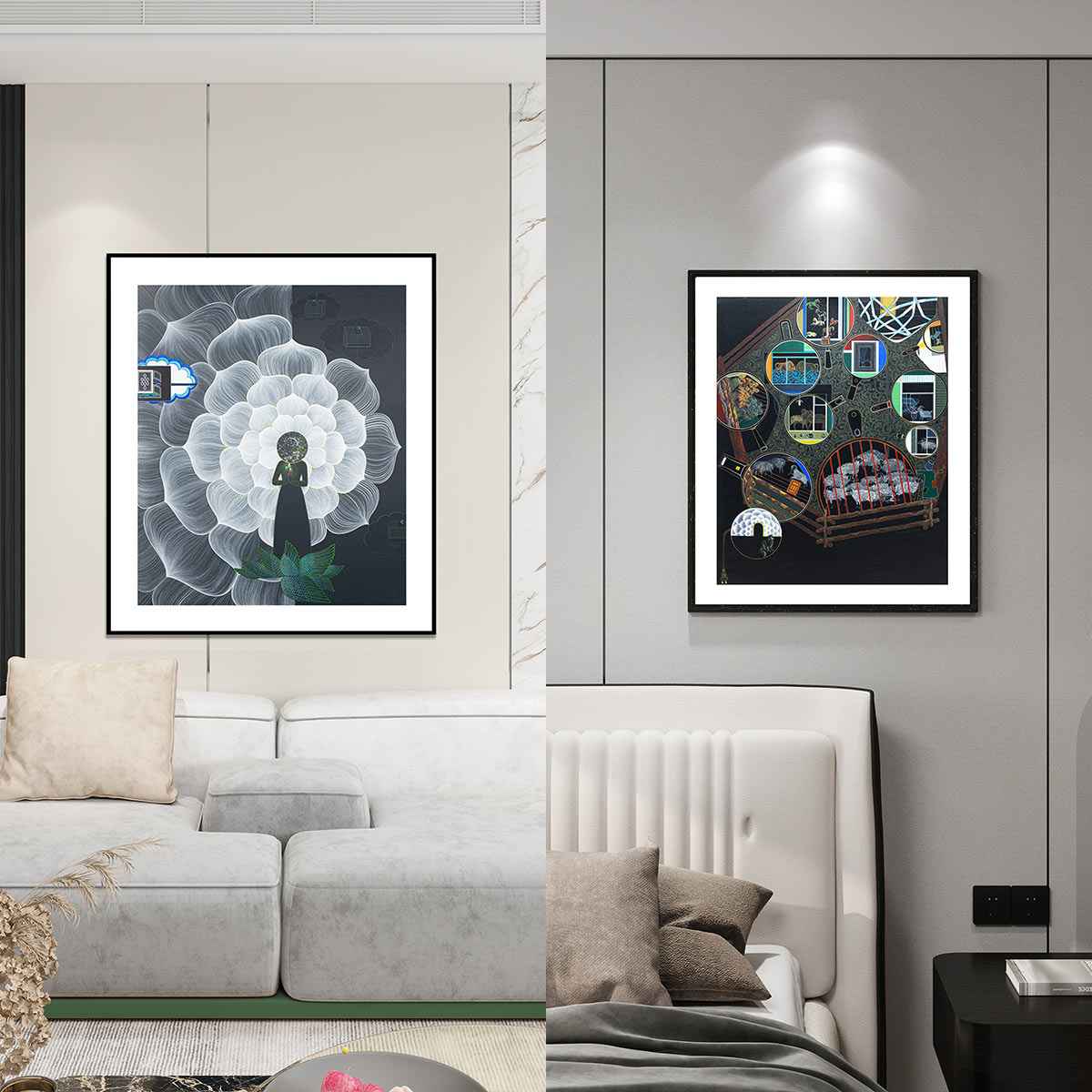 GOLOMT/格伦慕特现代客厅卧室背景墙挂画蒙古艺术作品印刷油画