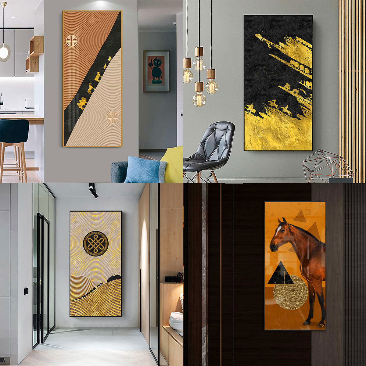 GOLOMT/格伦慕特蒙古风格装饰画高奢蓝色系苍狼挂画玄关装饰品