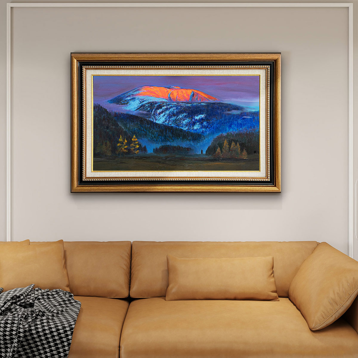 蒙古艺术作品博尔罕山知名画版权印刷油画装饰画