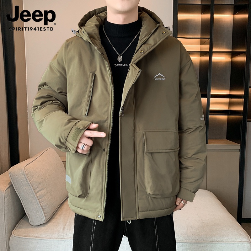 JEEP吉普棉衣冲锋衣棉服男2024冬季保暖大码加厚棉衣加绒舒适外套