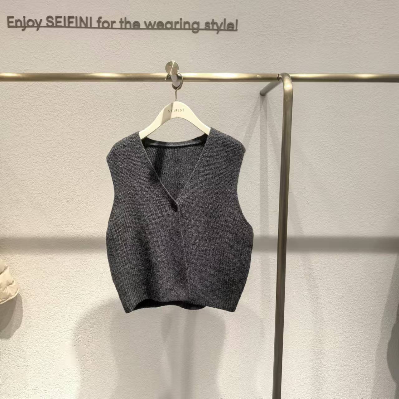 定制SEIFINI/诗凡黎2024冬季针织背心3FA234061R