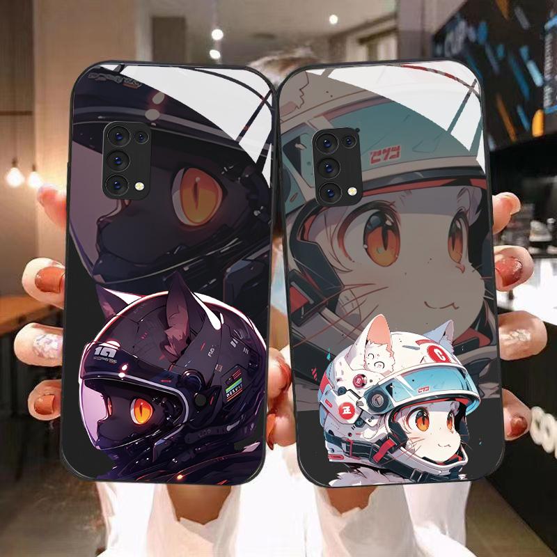 适用OPPOReno5手机壳机车酷猫情侣网红趣味可爱时尚卡通新款保护