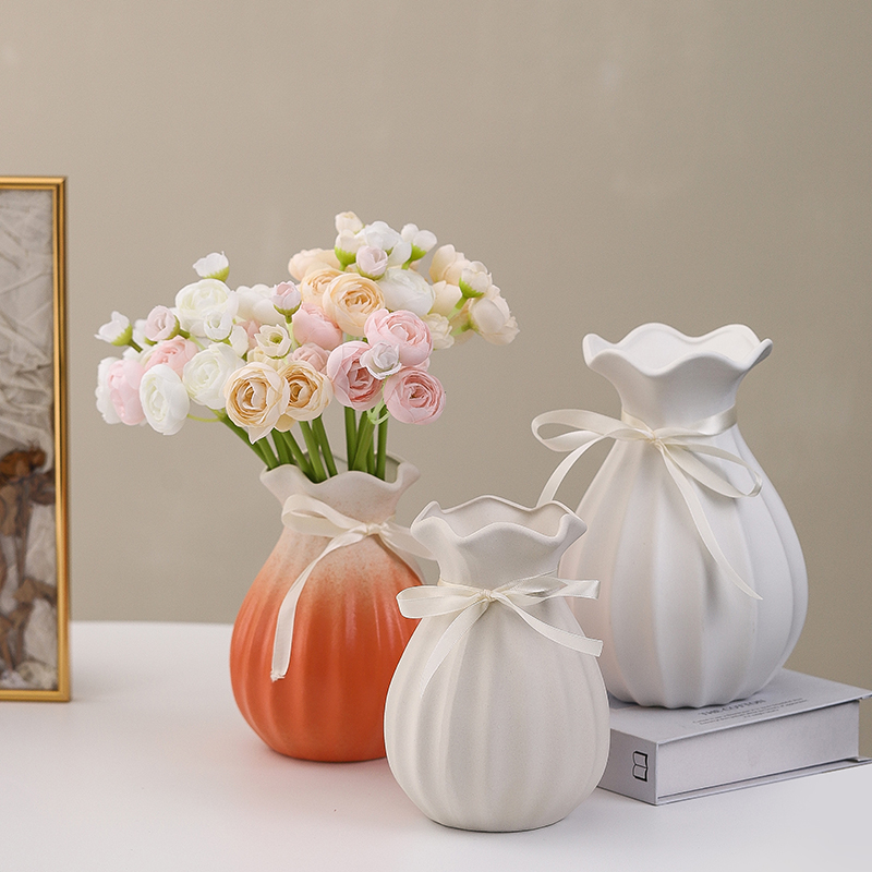 花瓶陶瓷创意简约现代客厅鲜花古董架高档花器插花餐桌摆件欧式