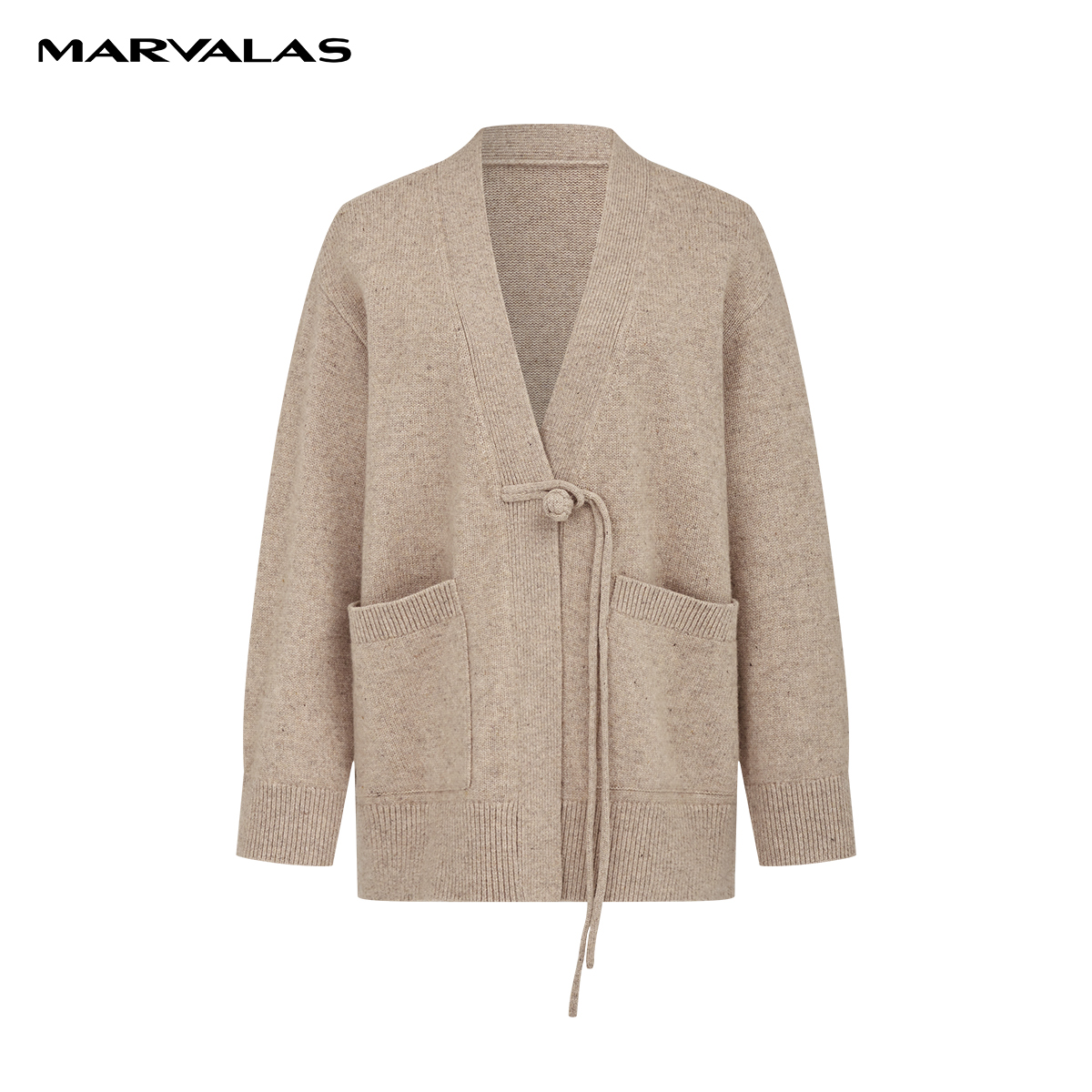 【小七专属】曼德诗混纺纯色开衫2023冬针织衫M7313068