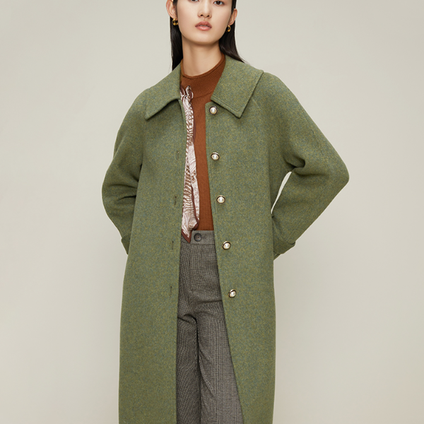 【陈大可】曼德诗双面呢大衣长款秋冬双面呢外套M431763