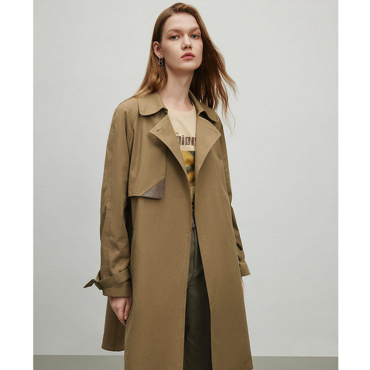 【籽言专属】风衣女小个子纯色气质拼接设计感外套秋季Y424300007