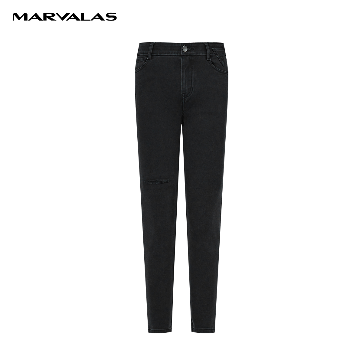 【小熊专属】M103302731曼德诗复古牛仔裤修身弹力秋冬小脚低腰