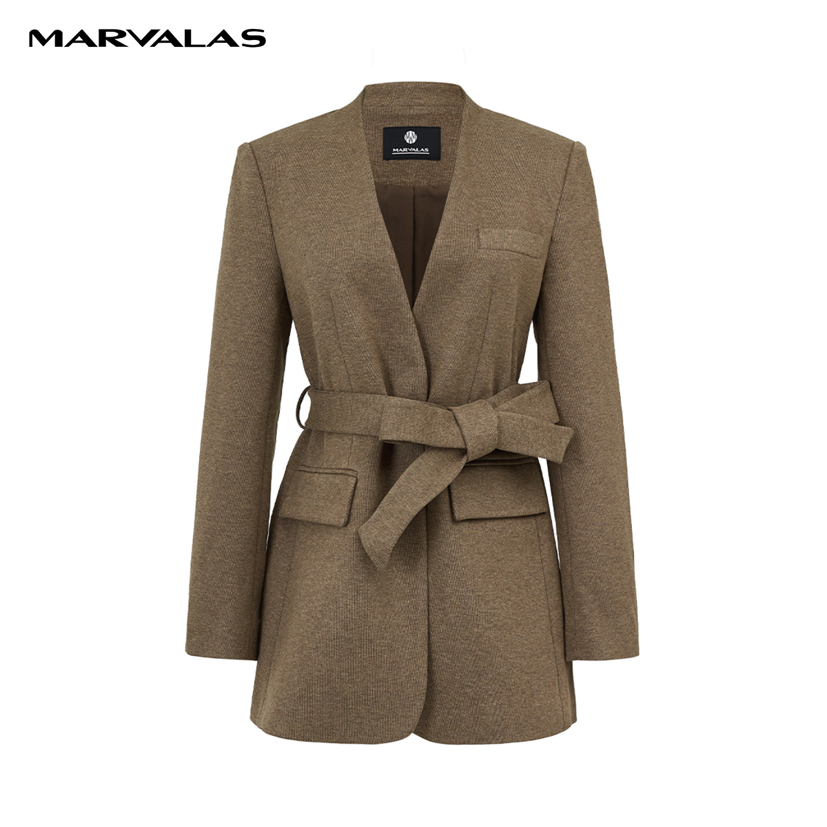 【小春子专属】曼德诗双面呢系带设计师时尚女士西装