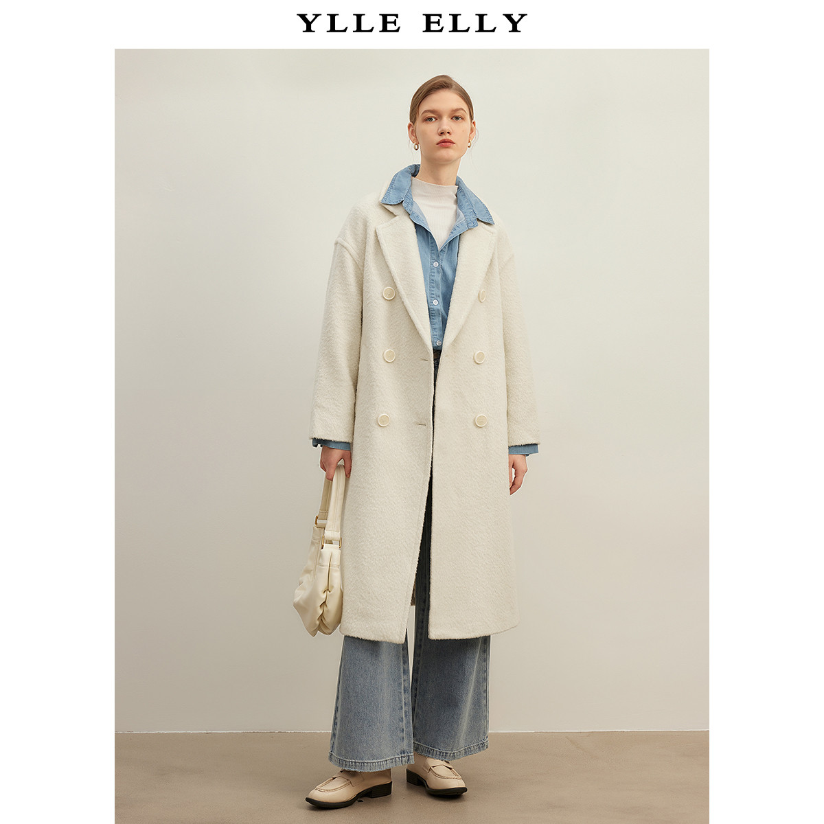 【小七专属】毛呢大衣女冬季简约韩系气质西装领长外套Y430667