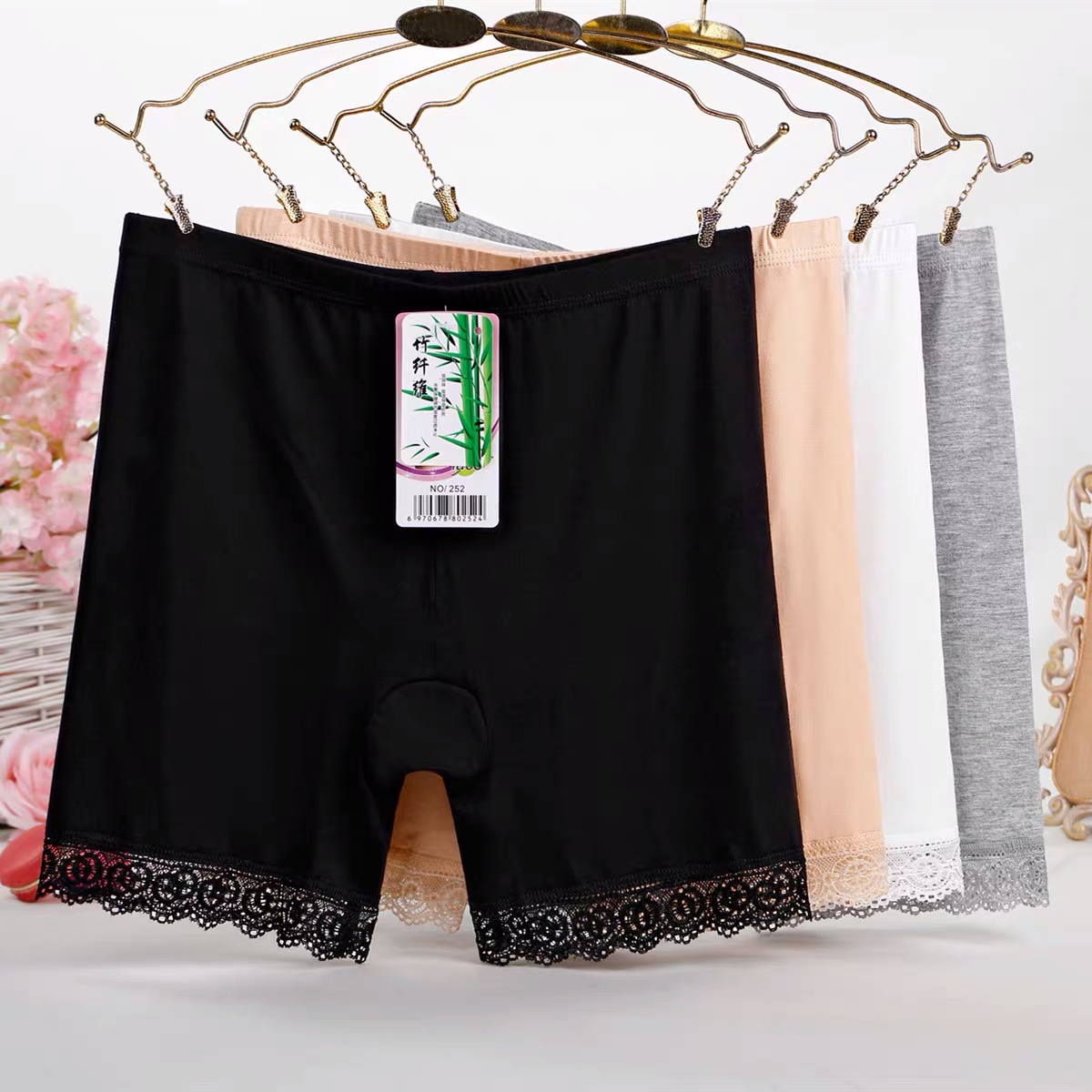 戴莉佳安全裤35分蕾丝大码薄款防走光打底裤不卷边加肥加大码短裤