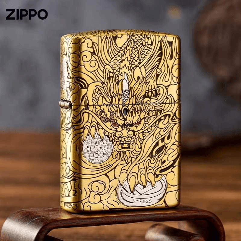 ZIPPO/之宝重甲貔貅镀金套壳个性正品-防风打火机男士礼物礼品