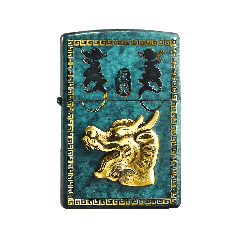 ZIPPO/之宝生肖龙青铜十二生肖做旧贴章千语正品防风打火机送男友