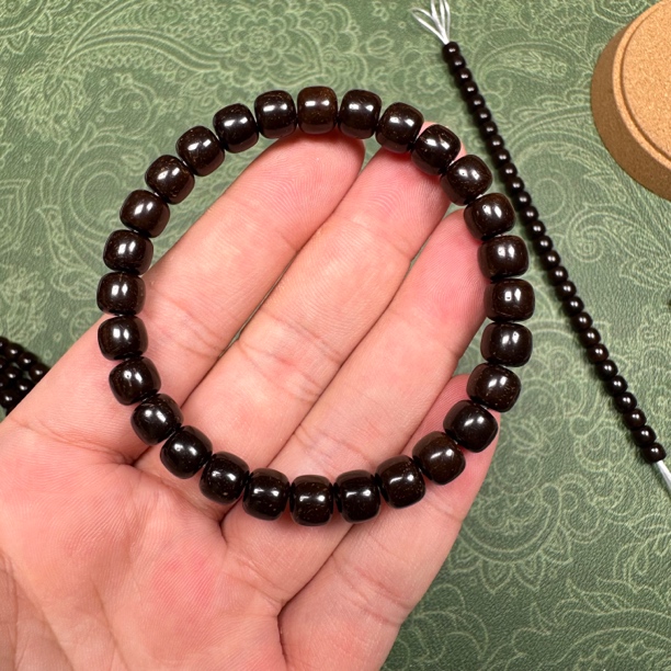 原生态（少粽精挑）椰蒂老型桶珠8*7单圈直切极限弧归圆高抛