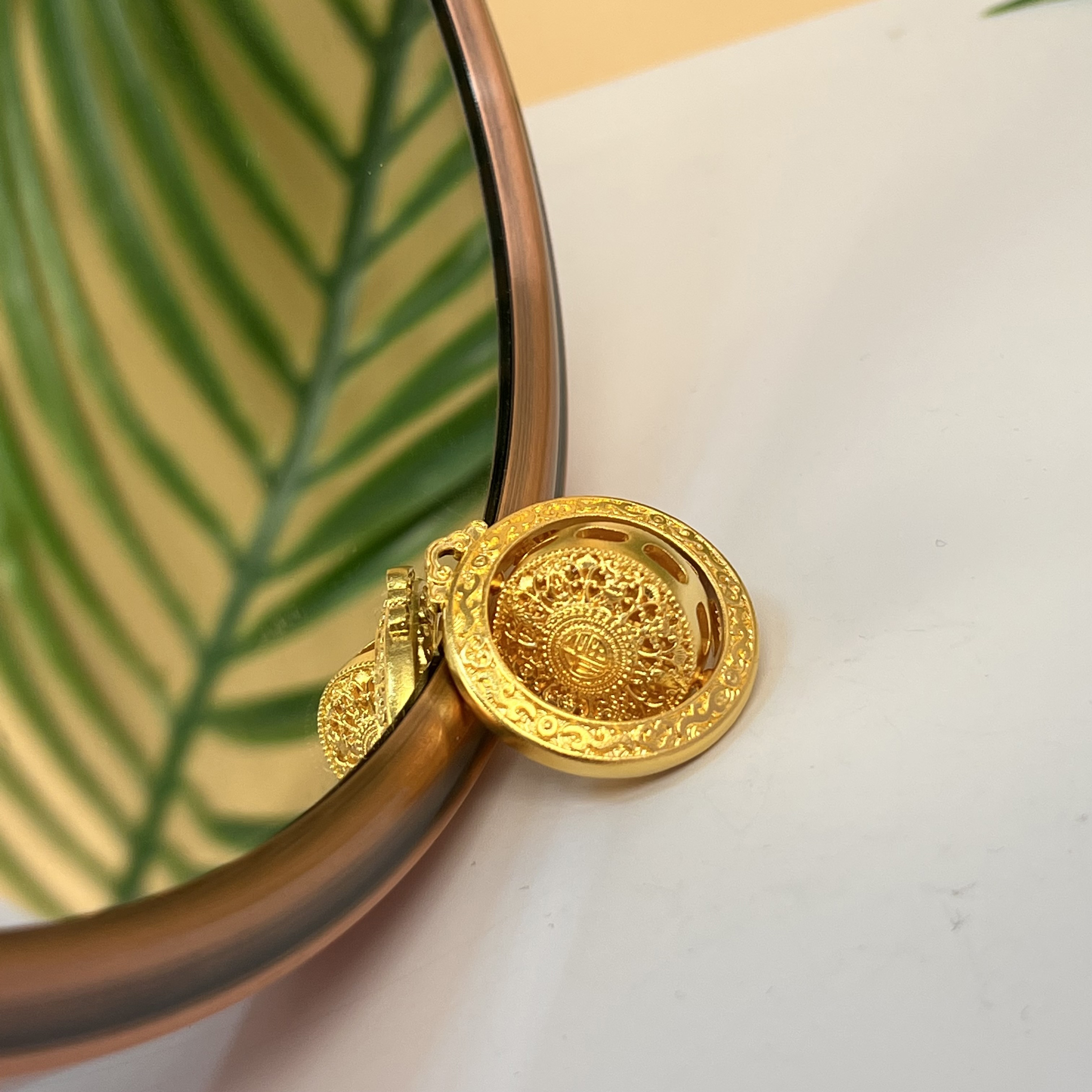 吊坠足银 轻奢时尚 新款精美八宝罗盘 旋转款 挂坠  气质百搭