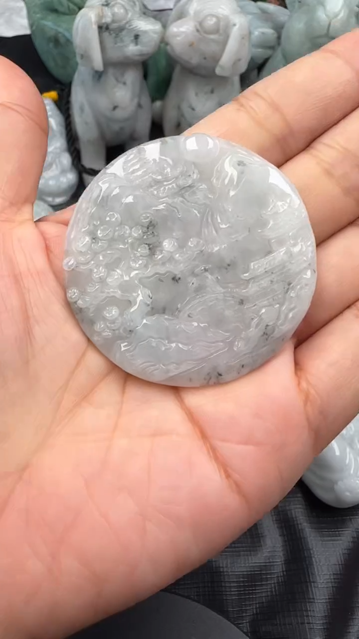 【闪购商品】翡翠挂件未镶嵌山水牌