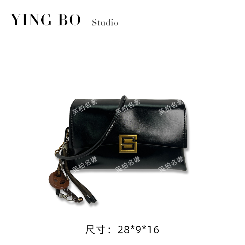 【英柏甄选】SKL-7200-1-黑色 然与纯小众设计感单肩百搭女包