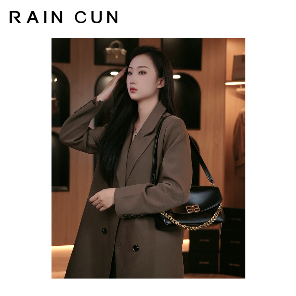 【英柏甄选】3039黑色 然与纯小众设计感时尚复古百搭女包
