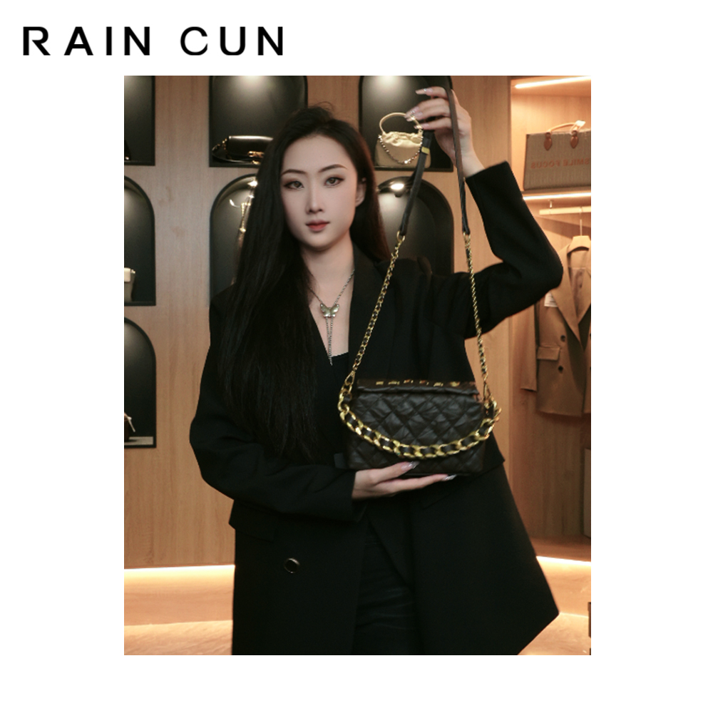 【英柏甄选】8576 黑色然与纯小众设计感时尚复古百搭女包