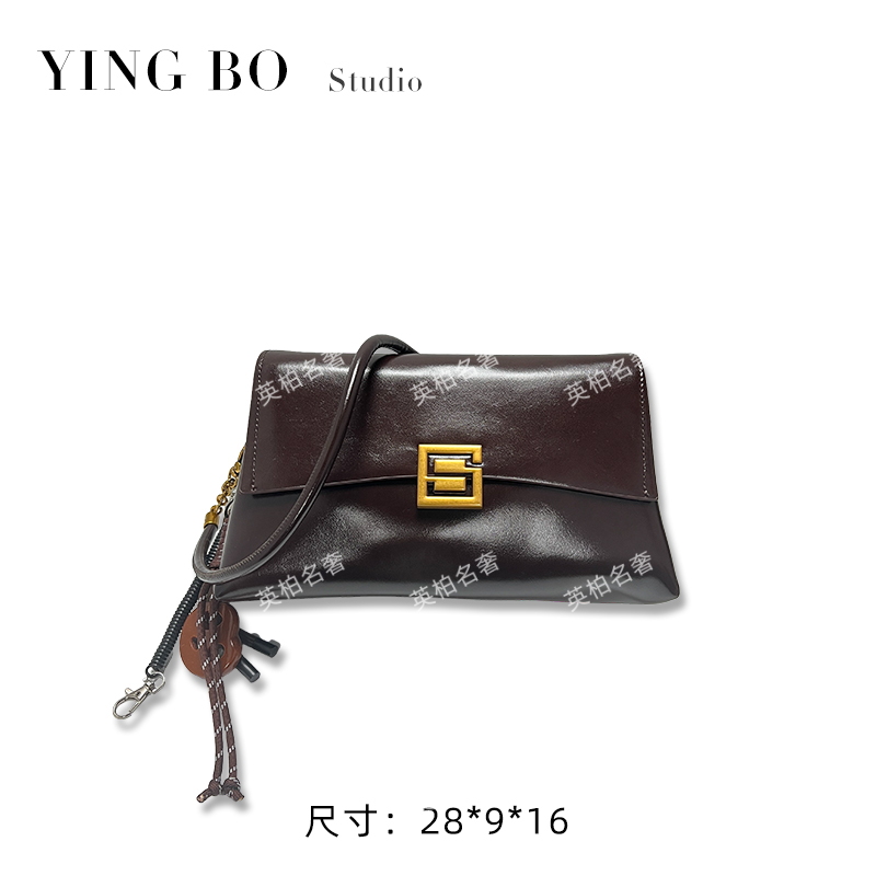 【英柏甄选】SKL-7200-1-咖啡色 然与纯小众设计感单肩百搭女包