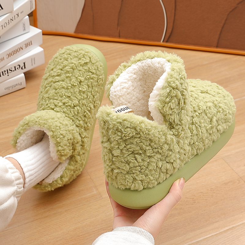 简约雪地靴女款冬季2025新款高帮室内家居保暖加绒防滑棉鞋女外穿