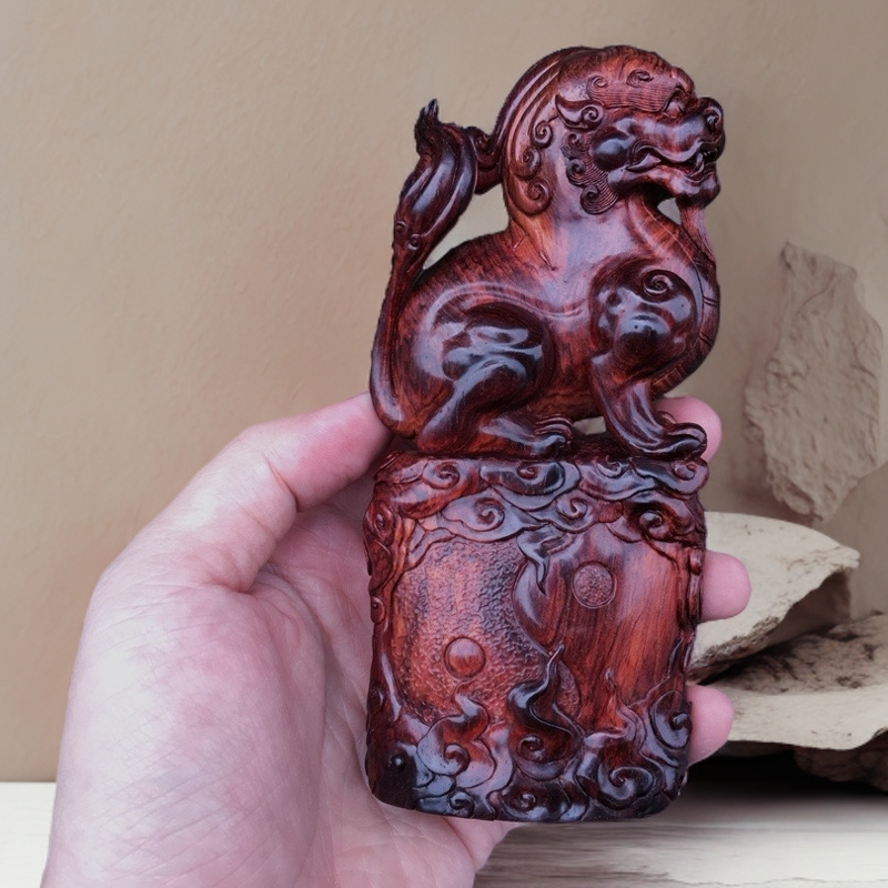 海黄紫油梨老料·招财貔貅 6.1*3.2*13.3，116克g湘工华艺手作手工