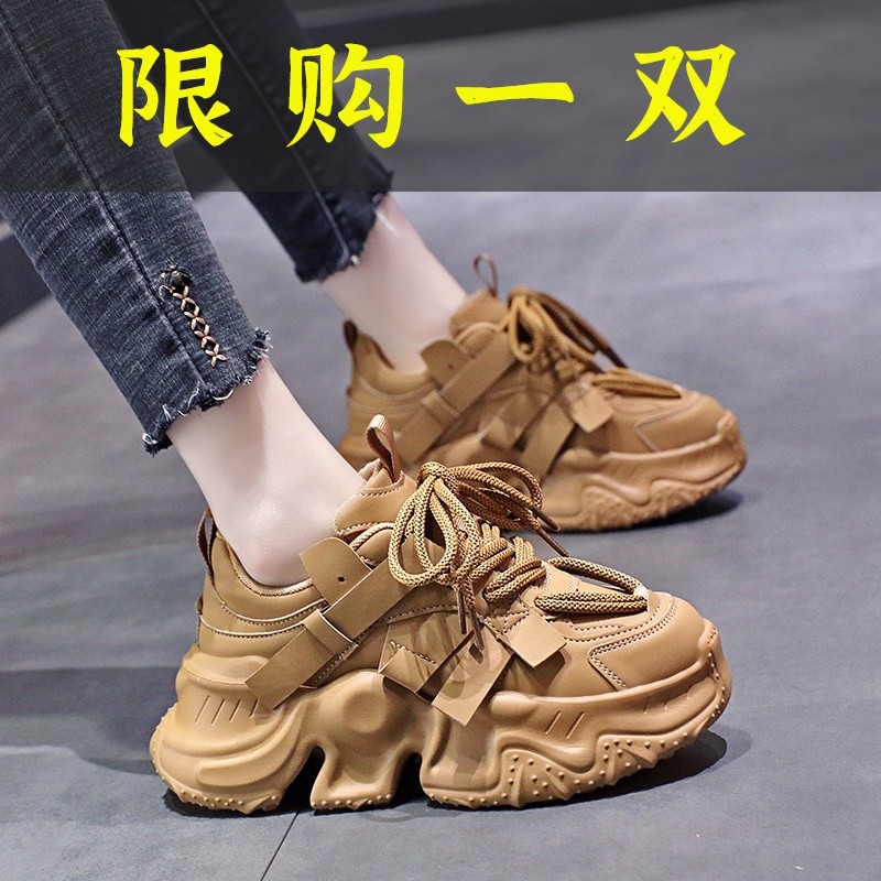 红蜻蜓牌厚底老爹鞋女2023夏季新款港风鞋子网红炸街女鞋复古韩