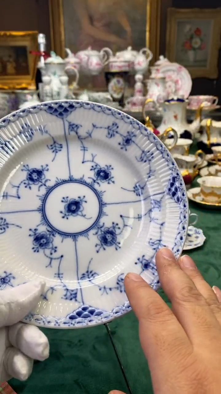 【闪购商品】密胺杯哥本哈根半蕾丝19cm零食盘轻微历史痕迹