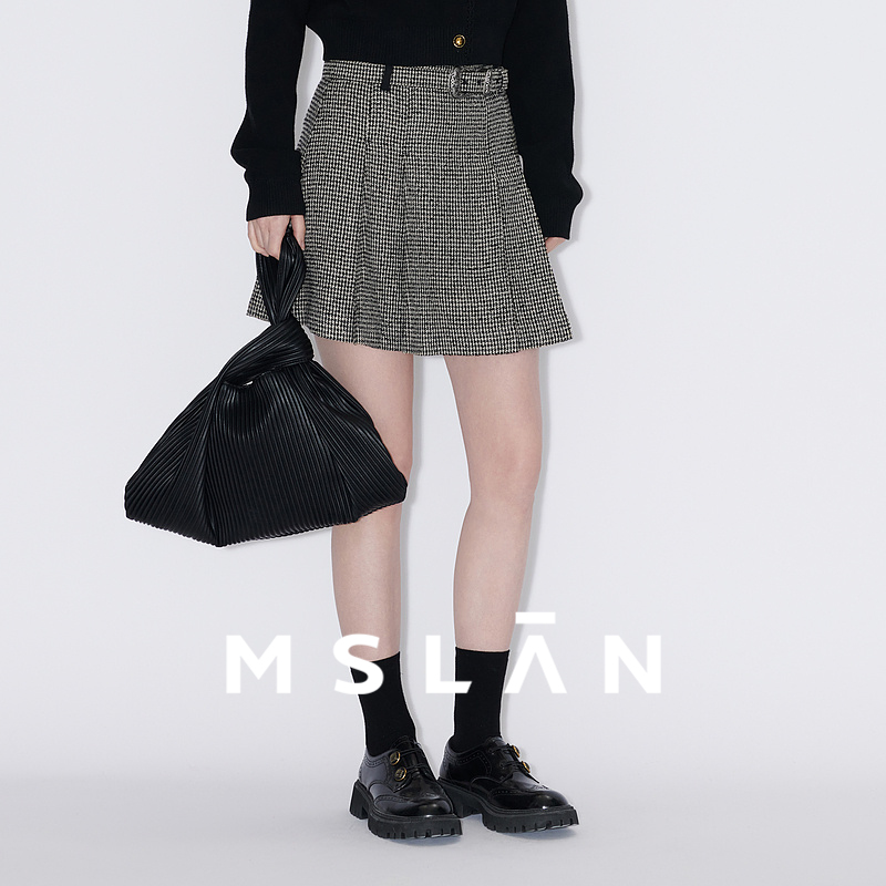 MSLAN【商场同款】秋新款小香风格纹显瘦半身裙女MFCN8106 MFCN8107